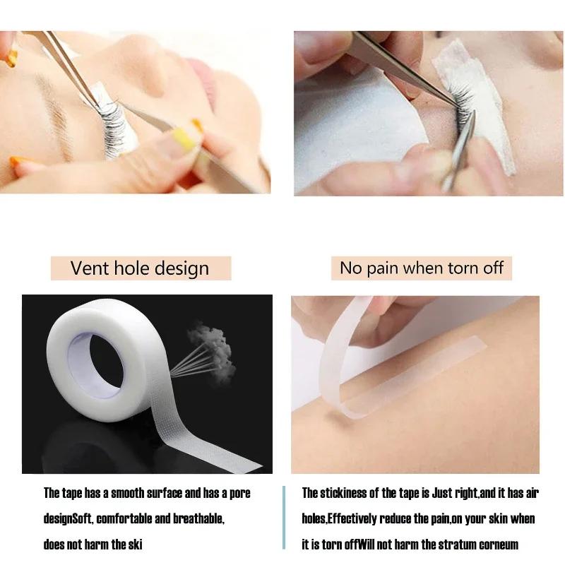 3Rolls Eyelash Tape Transparent Adhesive Fabric 9M/roll Adhesive Breathable Micropore Fabric Tape for Eyelash Extension