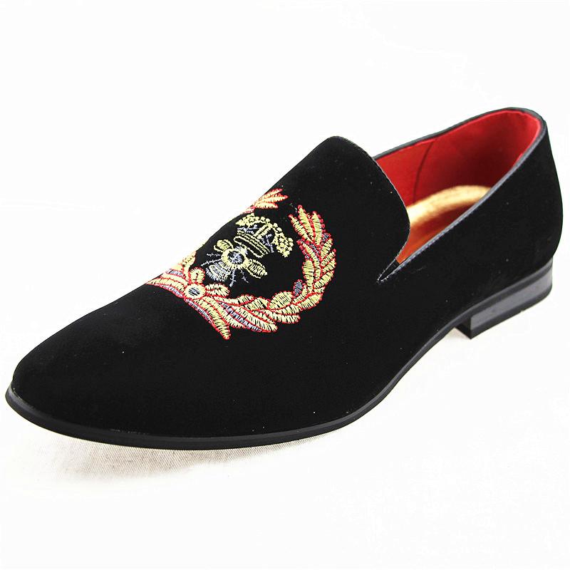 Movechain Herren Wildleder Slipper Herren Casual Stickerei Mokassins Oxfords Schuhe Mann Party Driving Flats EUR Größen 38-45