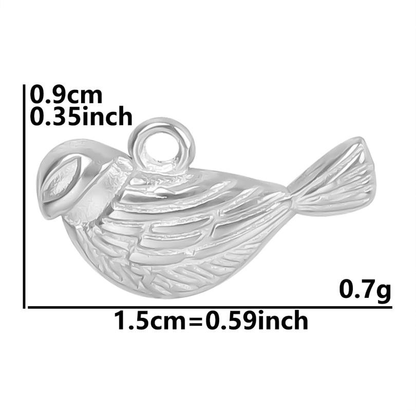 6pcs/Lot Animal Pendant Hummingbird Charms For Jewelry Making Earrings Necklace Stainless Steel Charm Cute Accessories Materials
