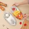 ZISIZ Stainless Steel Snack Plate with Dipping Sauce Compartment