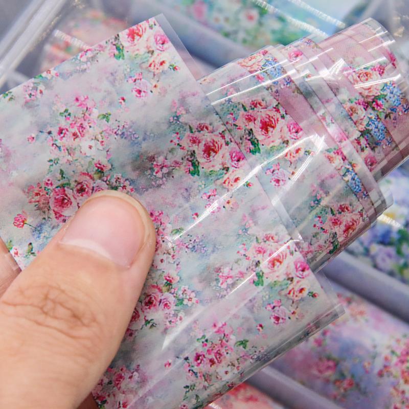 10Rolls Mixed Nail Art Foils Transfer Sticker Set Rose Flower Designs Floral Starry Sky Nail Wraps Wedding Summer Manicure Decor