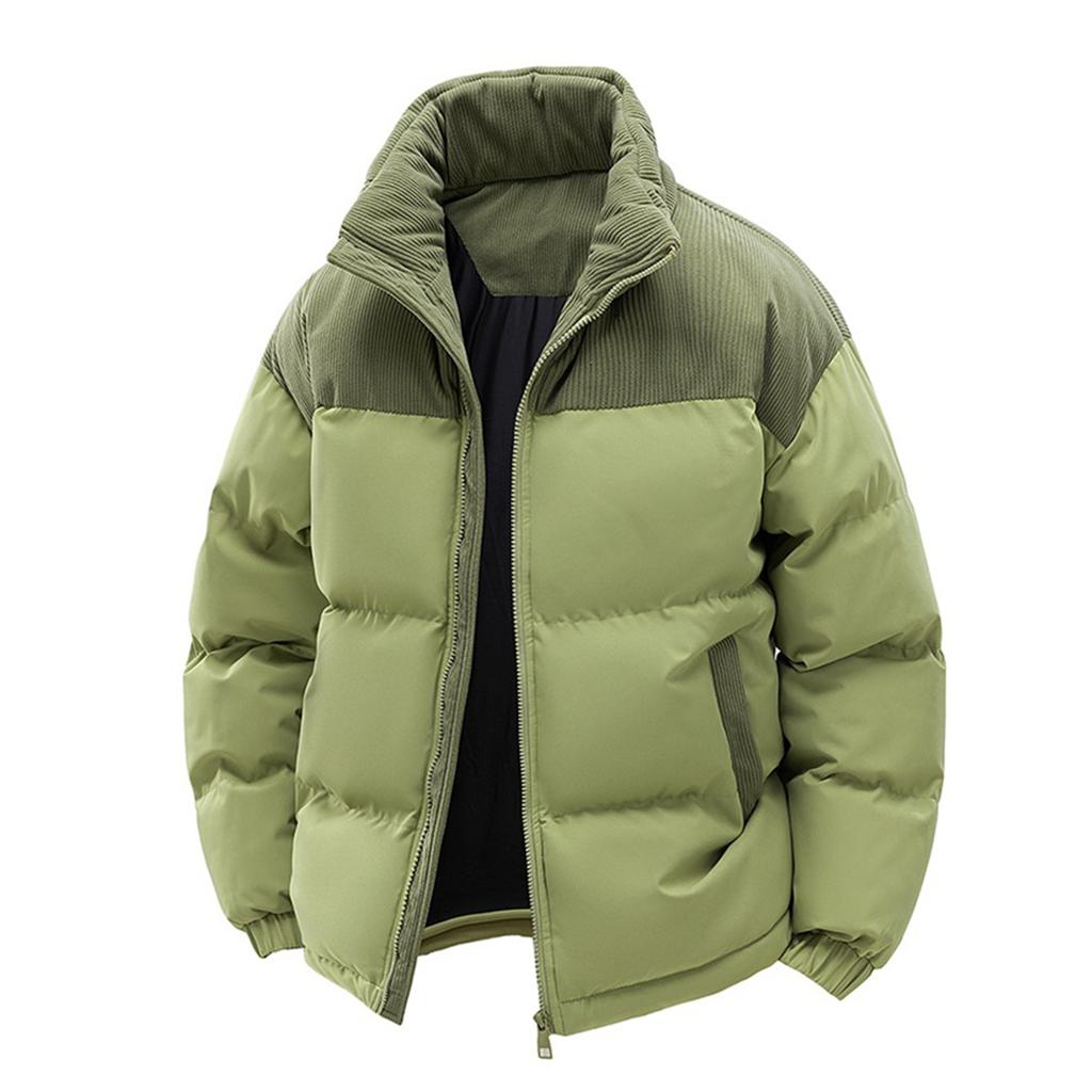 Men's Detachable Hooded Patchwork Plush And Thickened Warm Winter Cotton Jacket