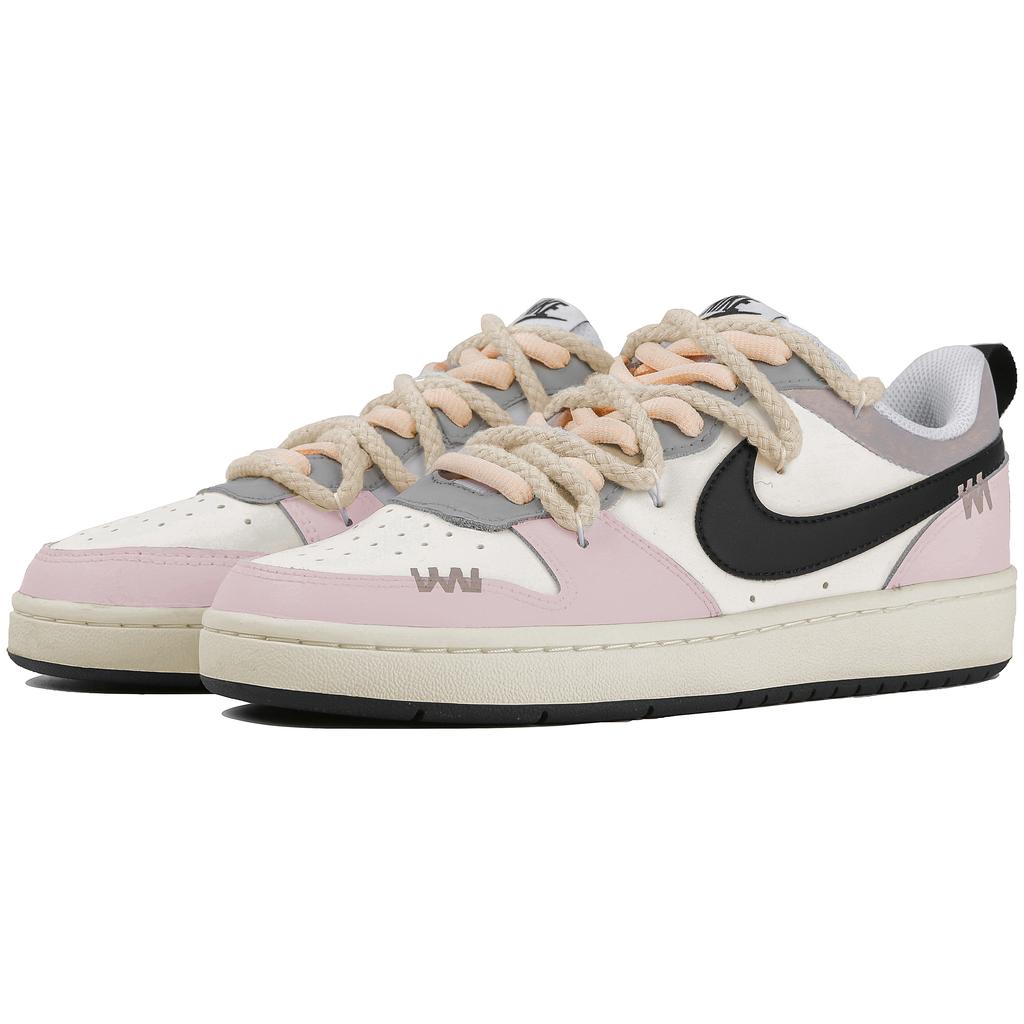 Nike Court Borough 2 Low top Skateboard Shoes GS White Pink BQ5448-104(Team4-)