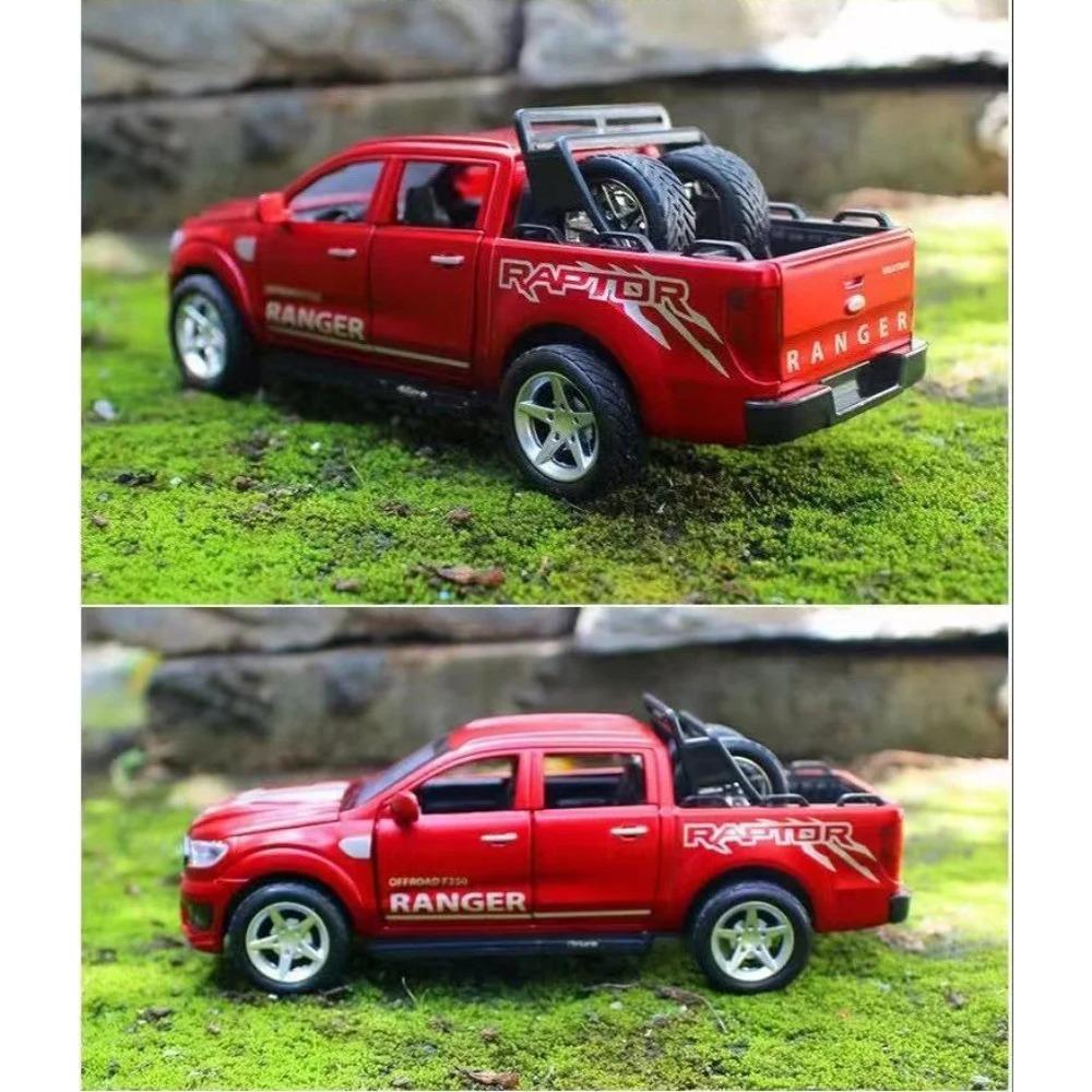 1/32 Ford Raptor F350 Off Road Pickup Truck Alloy Diecast Model Car Sound and Light Pull Back Children's Toy Car Birthday Gifts