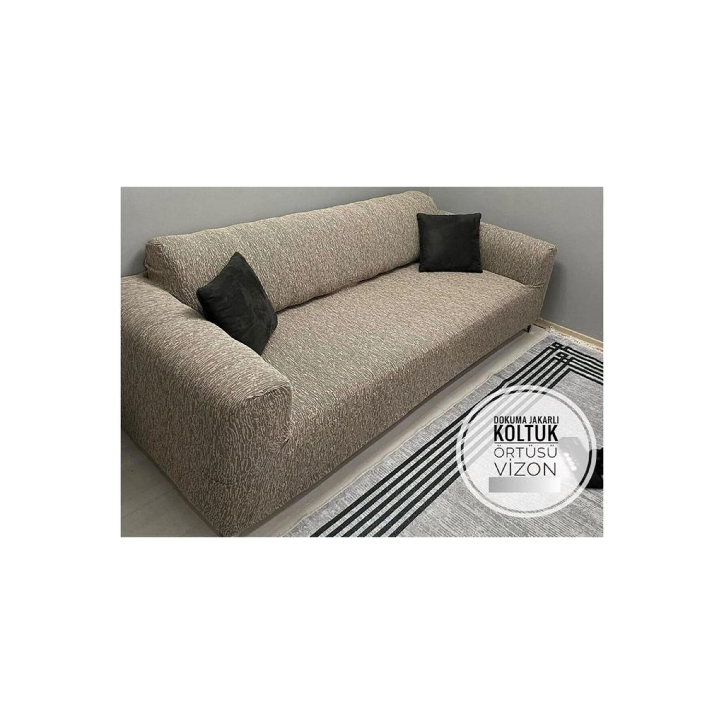 Jacquard 3-seater Sofa Cover, Sofa Bed Sofa Cover 1 Piece Stone Gray