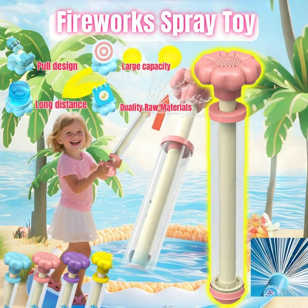 1/2PCS Fireworks Spray Toy Pull-Back Water Gun Outdoor Splash Games for Pool Lawn Activities Kid Summer Interactive Beach Gift