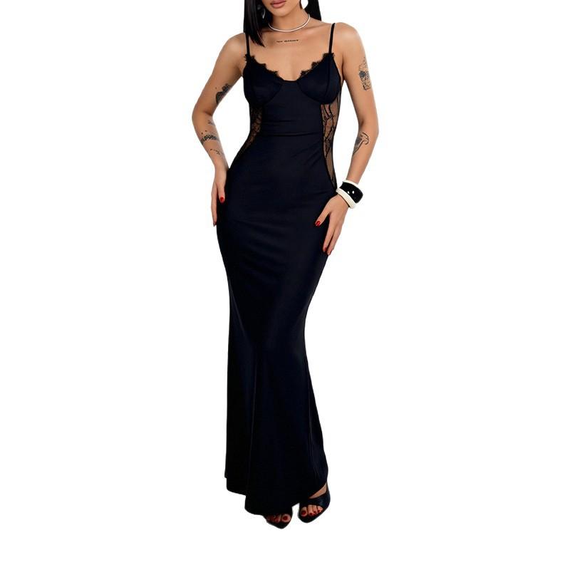 Spring New Women's Clothing, European and American, Sexy Lace Suspender Waist Slim Dress