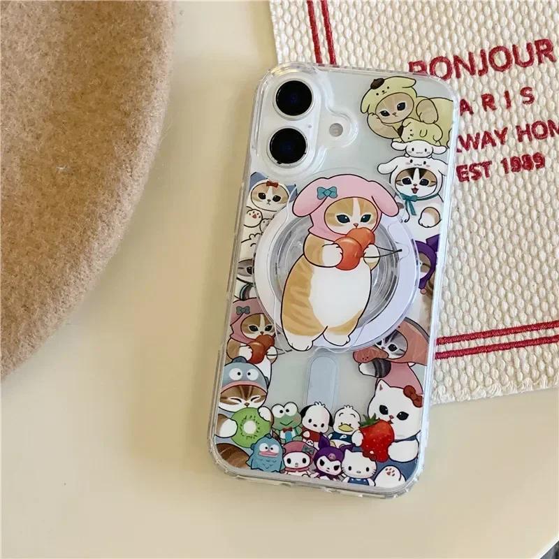 

INS Корея Милый Персонаж Кот Попсокет Держатель для Телефона Грипток Для IPhone 17 Pro Max Samsung S26 Магнитная Складная Подставка