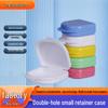 Double-Sided Dental Retainer & Denture Storage Box with Holes, Portable & Invisible Braces Holder