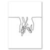 Linea astratta mamma bambino mano cuore minimalista arte murale tela pittura nordica poster e stampe quadri da parete decorazioni per la camera dei bambini