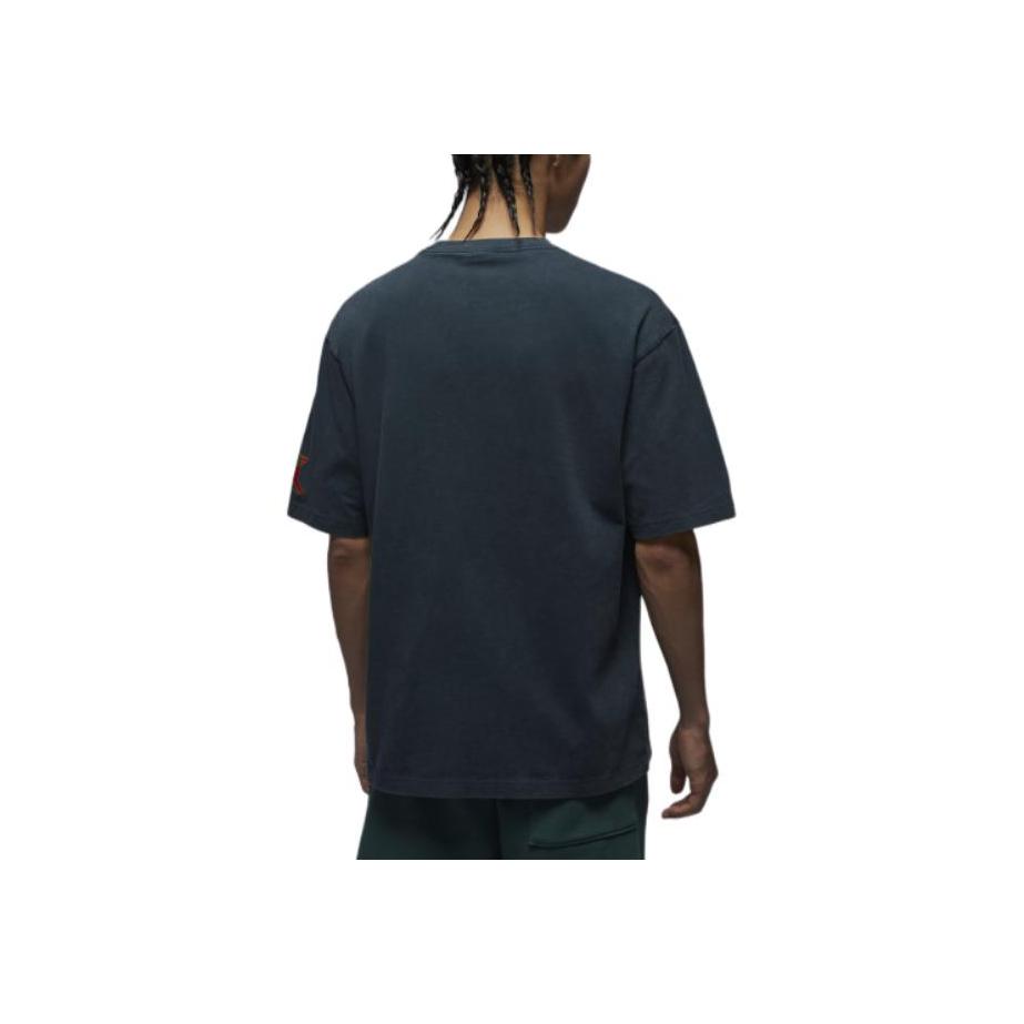 Jordan Letter And Number Print Comfortable Casual Washable Round Neck Short Sleeve T-Shirt Men Tops Military-Deep-Sea-Blue HM4902478