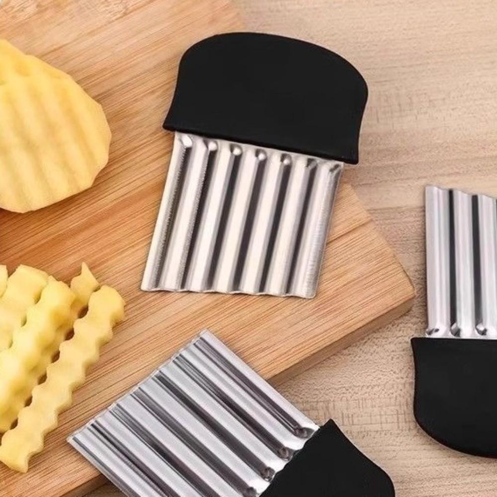 Stainless Steel Potato Chip Slicer Thickened Crinkle Cutter Kitchen Gadget Wavy Chopper Kitchen