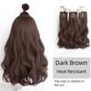 Extensii de păr sintetic, lung, drept, ondulat, ondulat, perucă falsă naturală, cu clipă pentru femeie, o singură bucată pentru femei