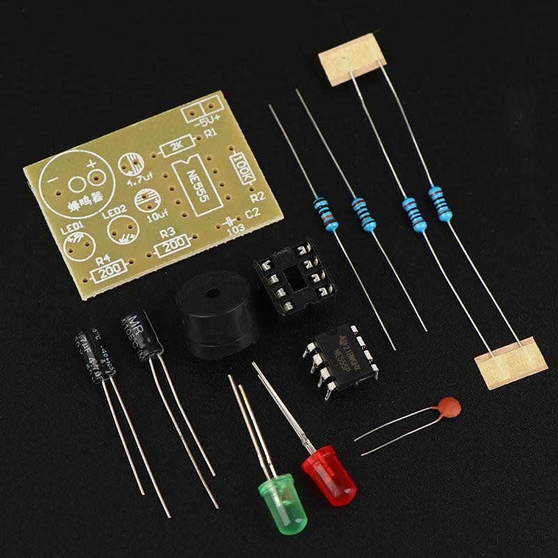 Ne555 Diy Kit Led Flasher & Signal Generator Circuit With Pcb For Electronics Education & Solder Practice