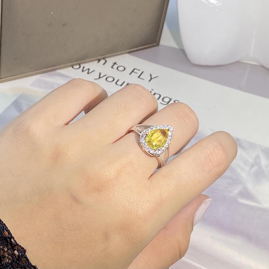 Luxus Silber Farbe Fancy Gelb CZ Ringe für Frauen Hochzeit Zeremonie Party Geburtstag Geschenk Brillanter Zirkonia Schmuck