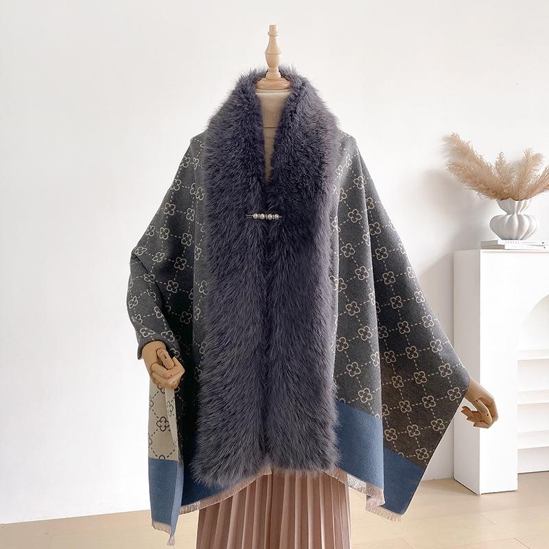 Two-Sides  Shawls Female Designer Women Winter Scarf Pashmina Flower Bufandas Foulard Warm Hijab Wraps Travel Stoles
