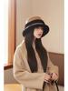 Autumn and Winter Thickened Plush Splicing Bucket Hat Women's Ear Protector Hat Basin Hat for Casual & Formal Outfits, Cold Weather Gear