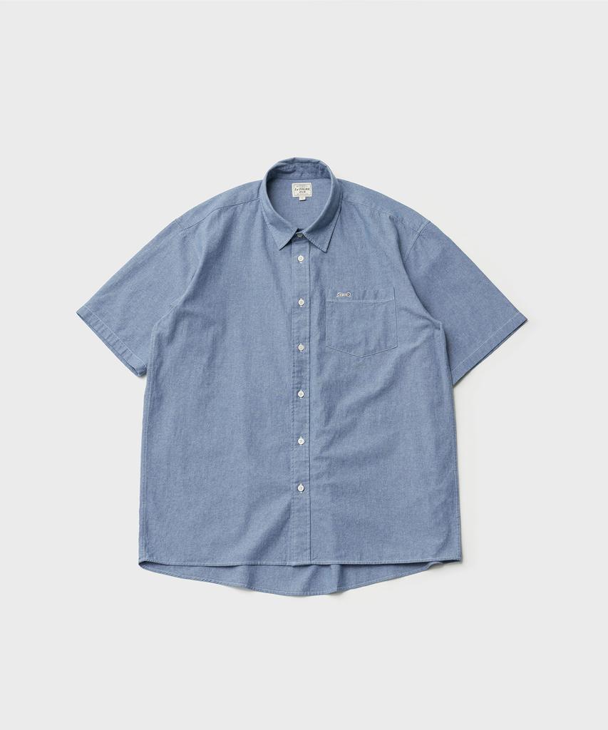 LE TIGRE Oxford Short Sleeve Shirt (Mid Blue)
