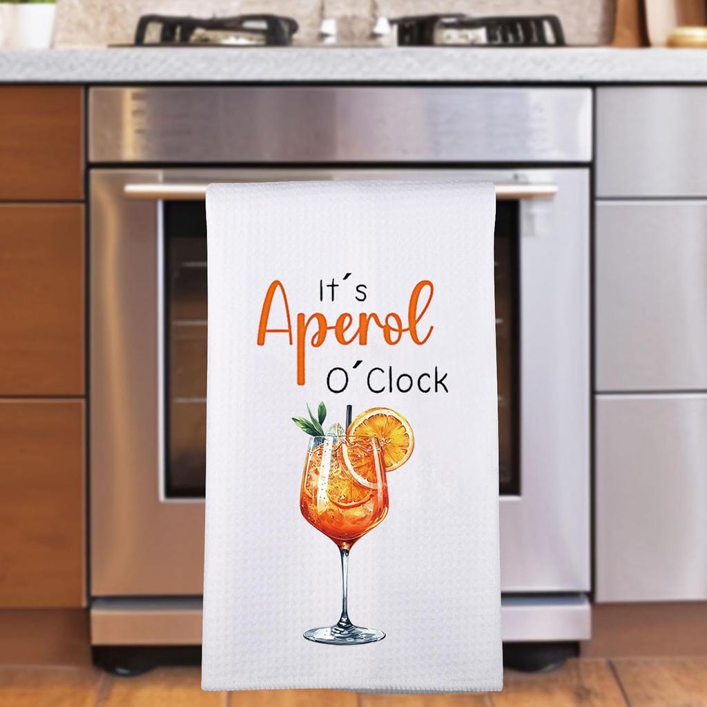 JNIAP Aperol Spritz Kitchen Towel Aperol Spritz Themed Gift Aperol Spritz Dish Towel Italian Aperol Spritz Lover Gifts Aperol Spritz Hand Towels