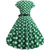 Women's Retro Print Dress Belt Evening Dress