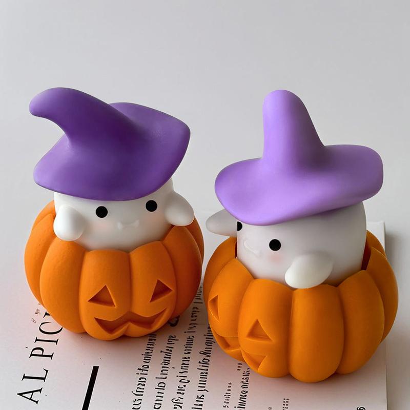 DIY 3D Silicone Pumpkin Mold for Candle Aromatherapy Halloween Ghost Room Decor