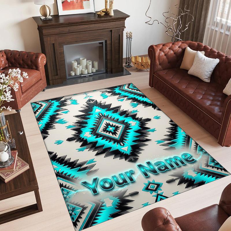 Other Similar Designs Theme Crystal Velvet Rug Personalized Custom Name Text Soft Floor Mat Home Decor