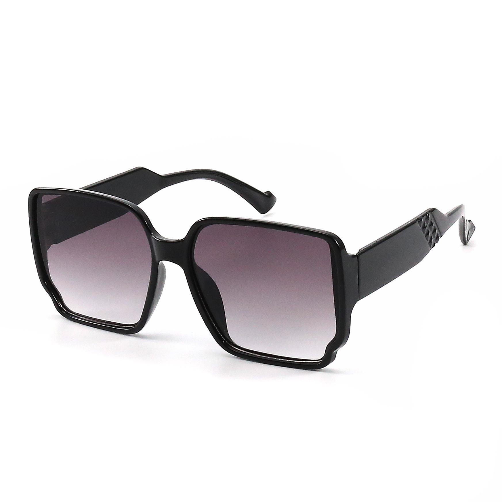 Trendy Leopard Print Large Frame Sunglasses with UV Protection чёрный