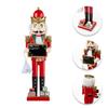 Elegant 38cm Wood Nutcrackers Statue Artistic Tabletop Decoration for Nut Cracking and Display Stylish Desktop Ornament