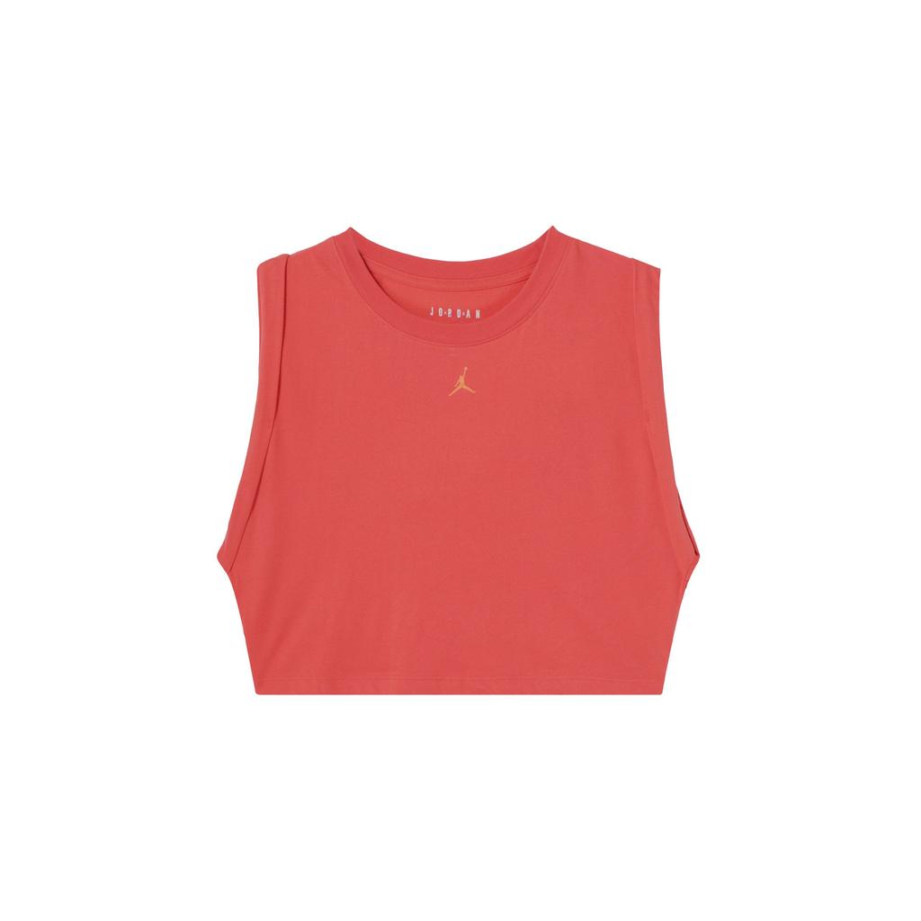 Jordan Sport Solid Logo Print Crew Neck Pullover Vest Women tops Red DQ4395-605