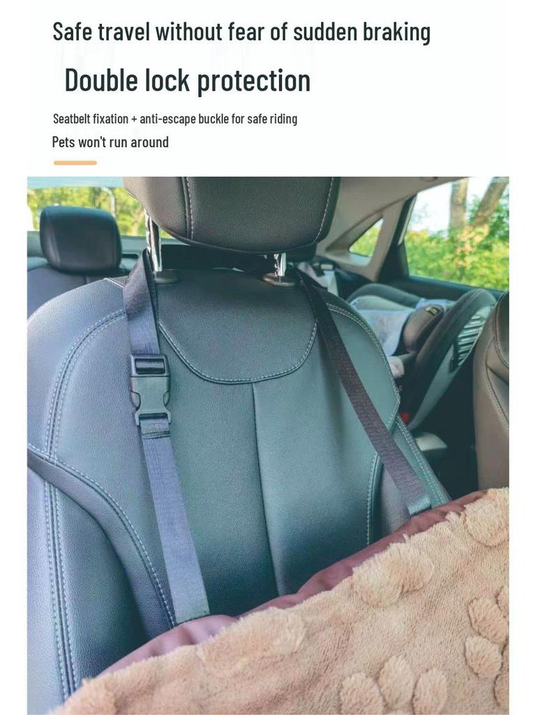 Przenosne wodoodporne siedzisko samochodowe i legowisko dla psa - Podwójne zastosowanie, zmywalna poduszka dla zwierząt na podróż, bezpieczeństwo