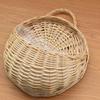 Handmade Rattan and Willow Hanging Basket for Flowers - Blue Pastoral Woven Wall Decor