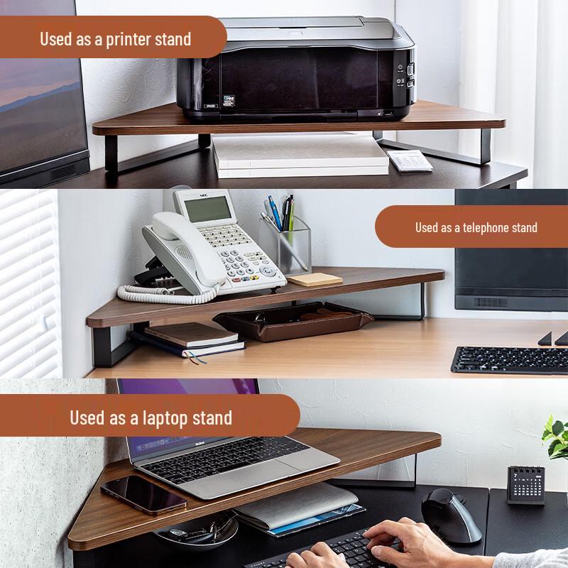 Shanye L-shaped Corner Monitor Riser with Desk Organizer