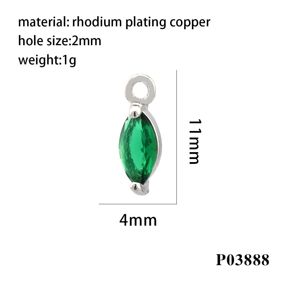 18K Gold-Plated Zircon Marquise Pendant DIY Jewelry Materials