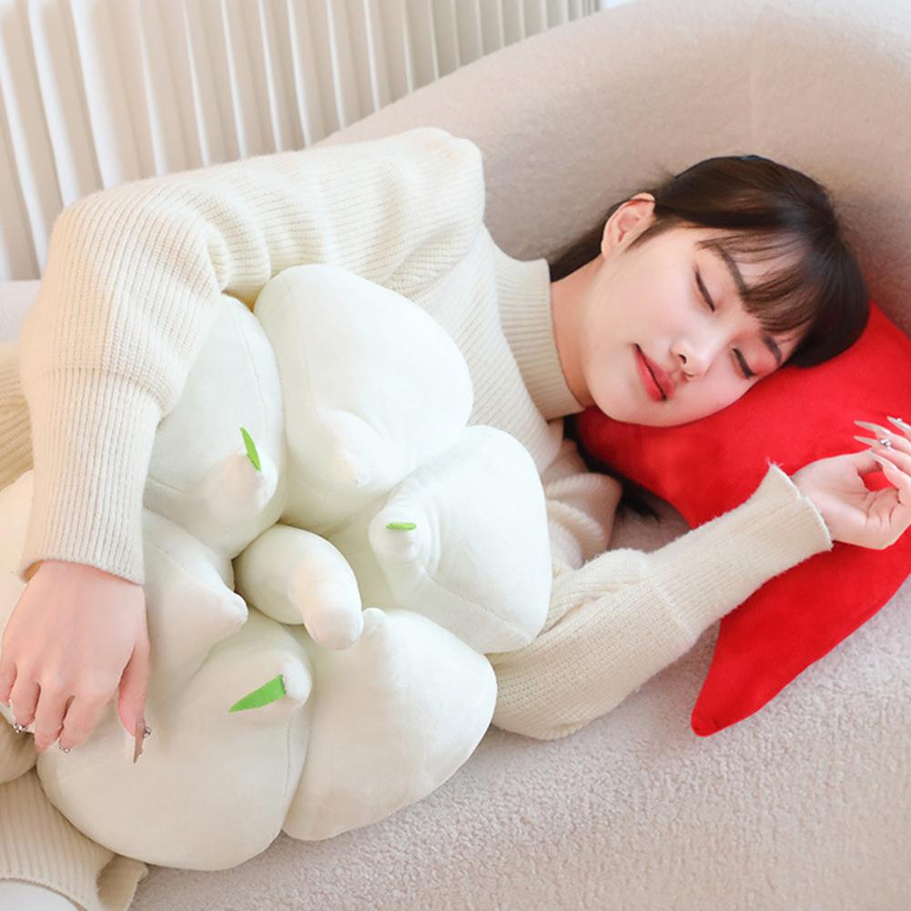 Garlic Plush Pillow, 15.7 Inch Garlic Plush Toy, Vegetable Stuffed Pillow For Home Living Room Bedroom Decor, Soft Pillow Toy For Boys Girls Kids