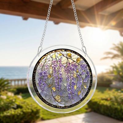 Acrylic Puzzle Suncatcher, Stained Glass Style Window Hanging Sun Catcher Panel, DIY Puzzle Jigsaw Art for Garden Home Decor, Gifts for Women Men Mom