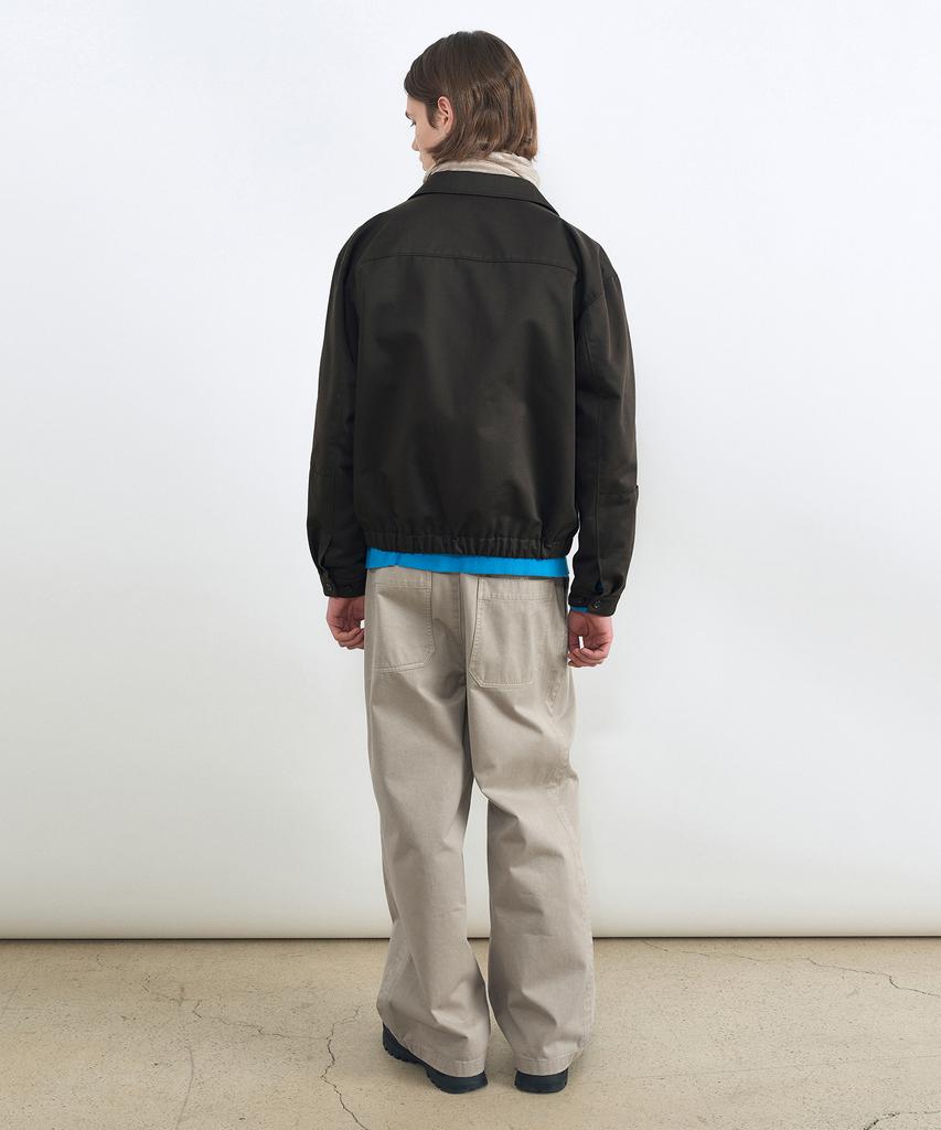INSILENCE Garment Dyed Double-Pleat Wide Pants Beige