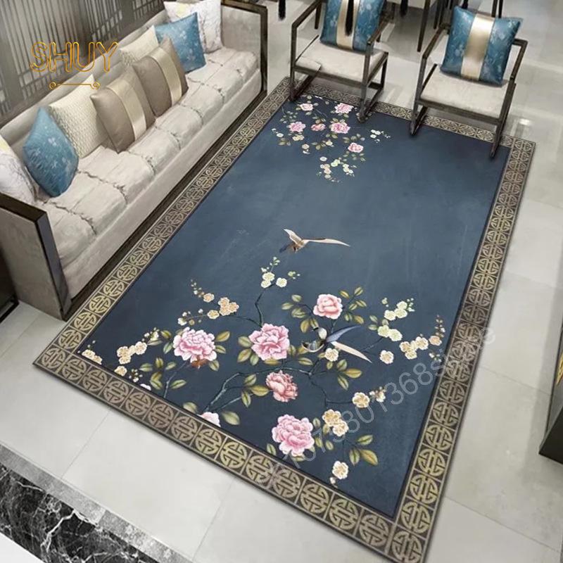 Vintage Neo Chinese Carpet 180x280cm Luxury Felt Rug Non-slip Living Room Decoration Aesthetic High Quality