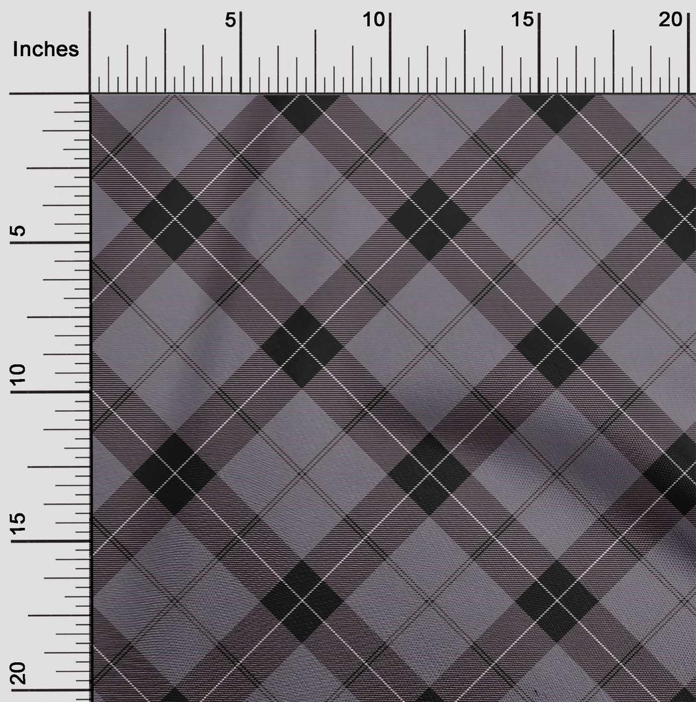 oneOone Cotton Flex Fabric Tartan Check Print Fabric By The Yard 40 Inch
