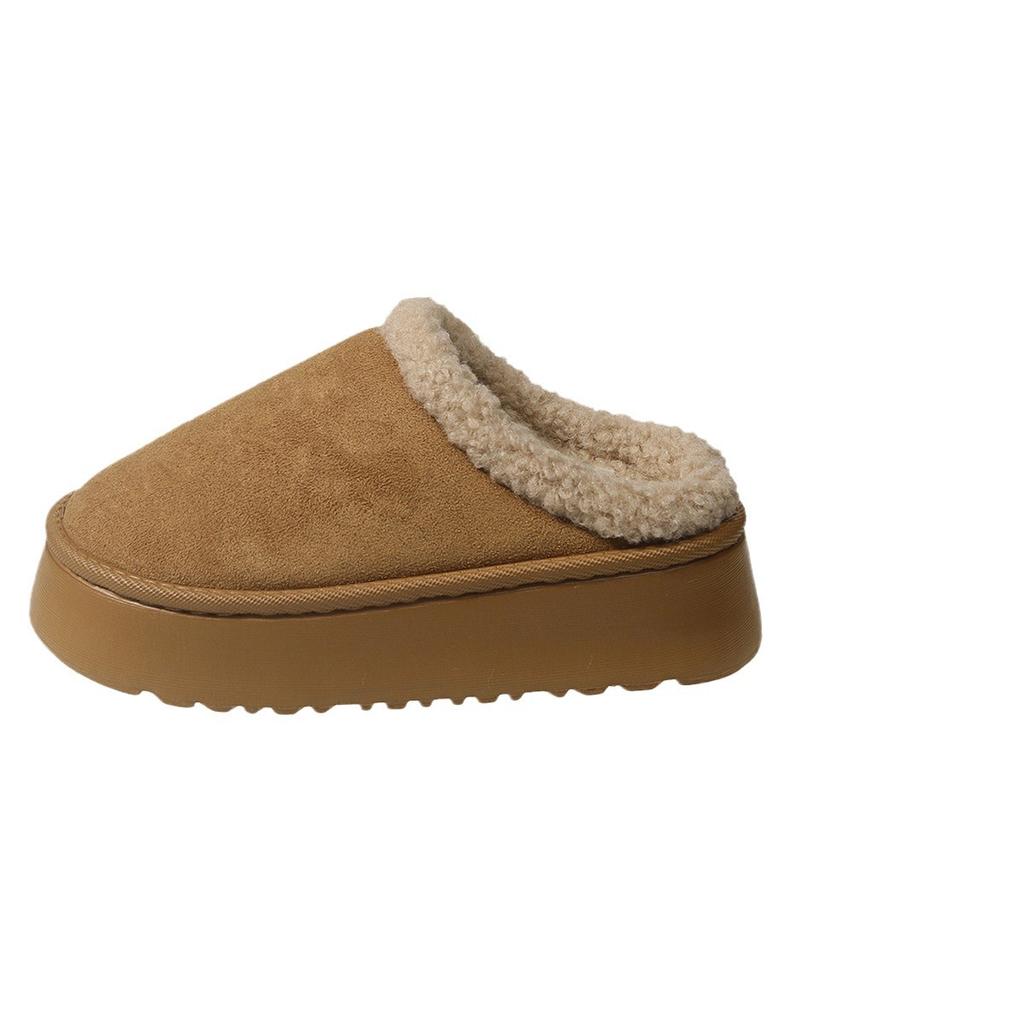 Warm Suede Winter Slippers Women Casual Shoes Fur Slingback Short Boots Shalloe Platform Cotton Snow Shoes Brand Mujer Zapatos