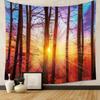 Boho Chic Wall Tapestry With Moon Phase Floral Starry Sky Design Bedroom Yoga Studio Decor
