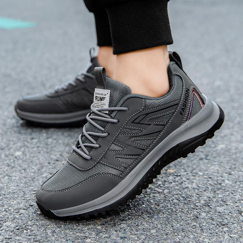 Men's shoes spring new walking shoes men's and women's spring and autumn mesh cold sticky soft-soled medium sports shoes