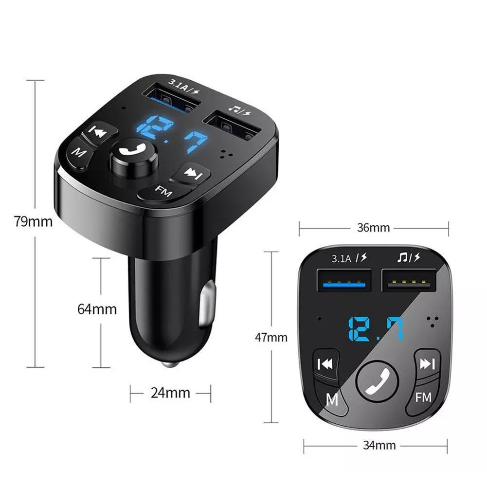 Audio MP3 Player Wireless FM Transmitter Car Charger Bluetooth-Compatible Hands-Free Calling Digital Display Car Radio Modulator