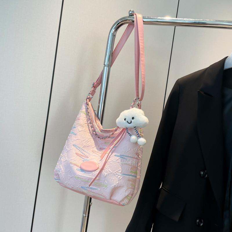 Chic Shoulder Sling Bag In Black White And Pink Perfect For Casual Street Style