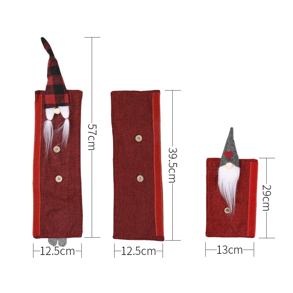 Charming Rustic Forest Santa Burlap Handle Covers Eight Pack For Festive Christmas Decor