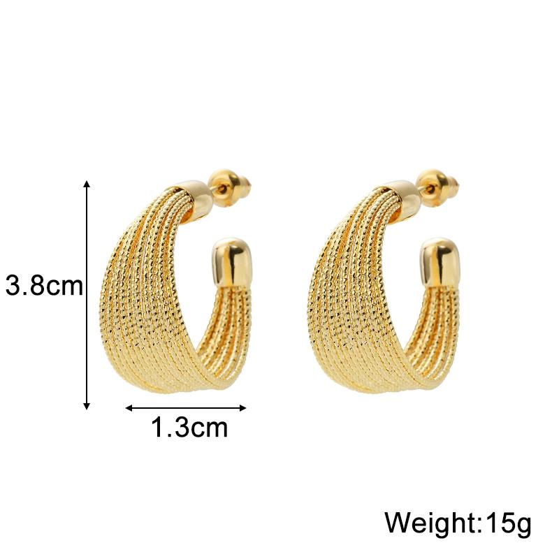 New Wide C-shaped Women's Dangle Earrings Gold Color Metal Geometric Statement Female Punk Fashion Ear Decoration new in