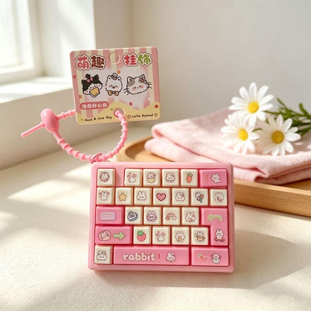 Creative Style Decompression Button Toy Cute Design Keyboard Keychain  Popular Pendant