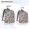 Animal Fur Snow Leopard Casual Backpack Outdoor Student Business Leather Texture Pattern Daypack  College Canvas Bags