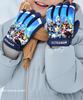 Ultraman Kids' Winter Ski Gloves: Warm, Waterproof, Velvet-Lined for Cold Protection