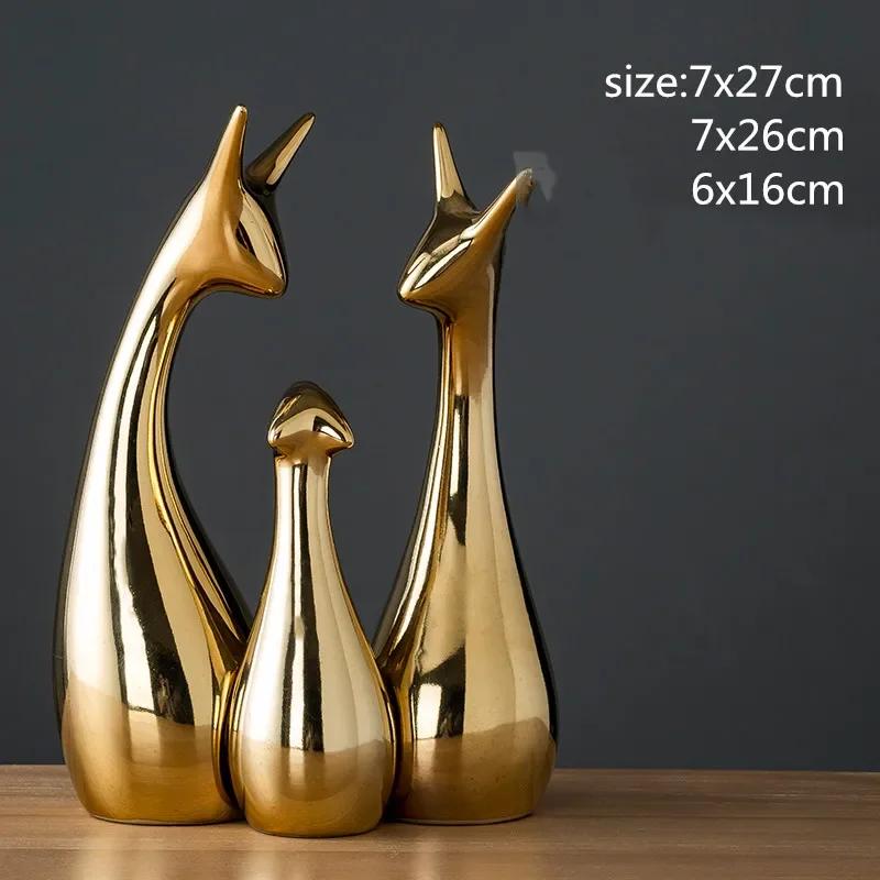 Statua Decorativa Moderna in Ceramica di Animale Statuetta di Cervo in Porcellana Decorazione per Scrivania di Casa Regalo di Natale Compleanno Matrimonio
