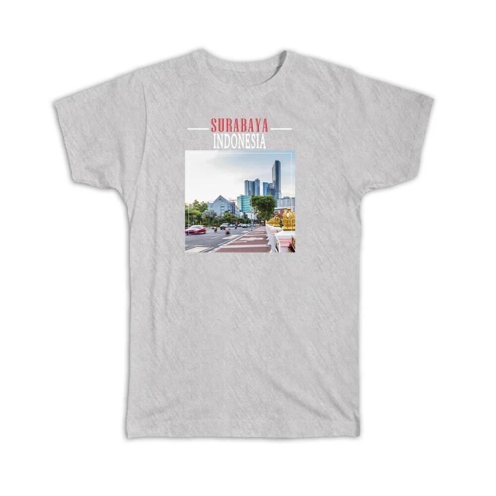 Gift T-Shirt : Graphic Surabaya Indonesia Cityscape Indonesian Buildings S